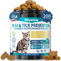 Woyamay Omega-3 Flea & Tick Chews for Cats – Plant-Based Support with Neem & Coconut Oil – 200 Soft Chews – All Ages & ...