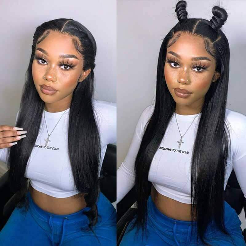 Ashimary Hair Transparent HD Lace Front Wig 13*4 Frontal Straight Human Hair Wig Natural Color