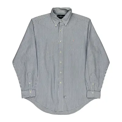 Ralph Lauren Striped Shirt - Large Blue Cotton