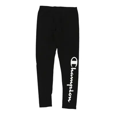Age 11-12 Champion Spellout Leggings - Large Black Cotton