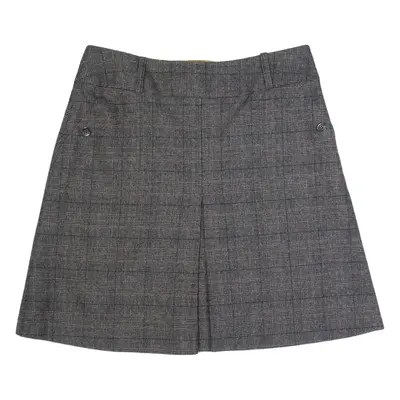 LAURA ASHLEY Womens Pleated Skirt Brown Knee Length Wool Check UK 12