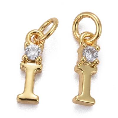 Brass Micro Pave Clear Cubic Zirconia Pendants