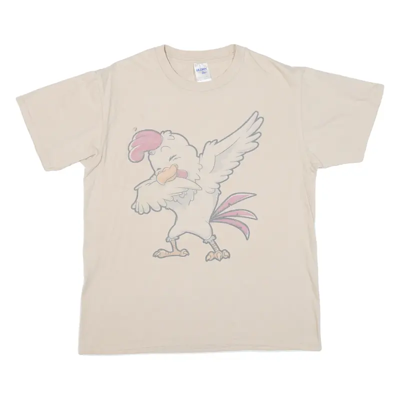 GILDAN Chicken Mens T-Shirt Beige S