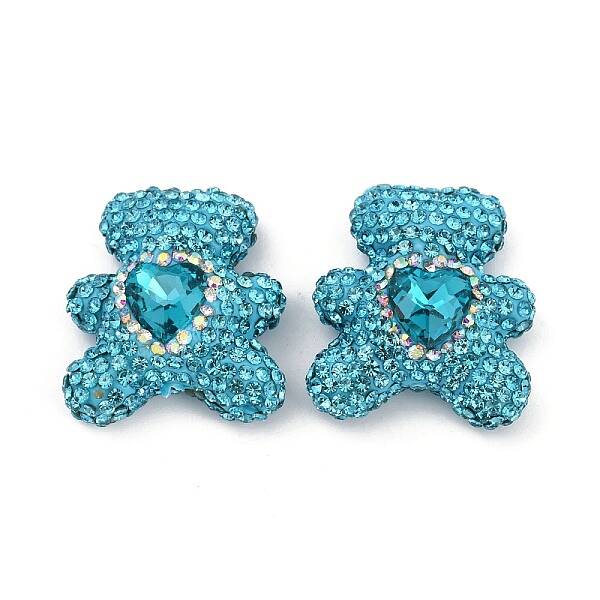 Handmade Polymer Clay Rhinestone Beads