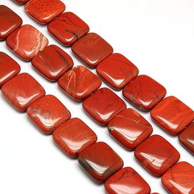 Natural Square Red Jasper Beads Strands