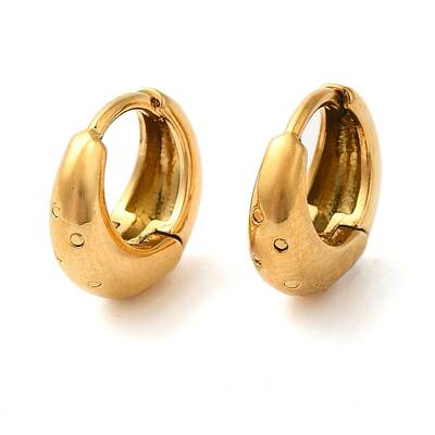 Real 18K Gold Plated 304 Stainless Stee Hoop Earrings
