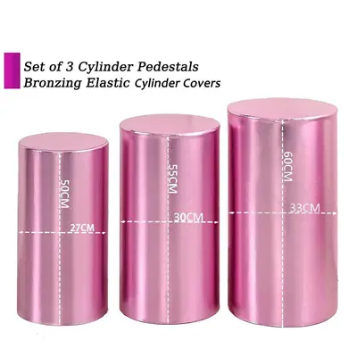 Metallic Pink Stretchy Spandex Fitted Cylinder Cover - Aperturee