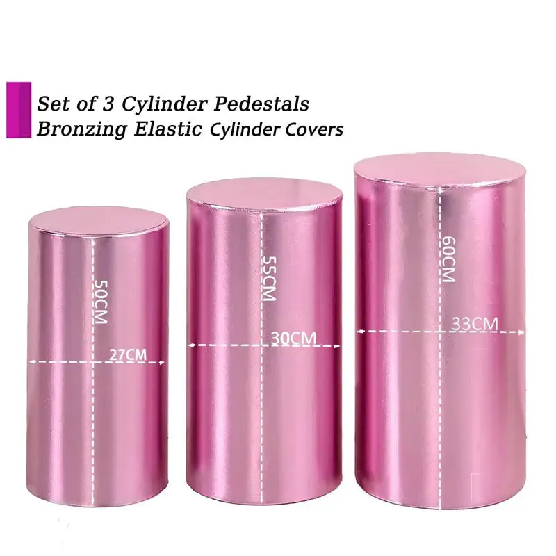 Metallic Pink Stretchy Spandex Fitted Cylinder Cover - Aperturee