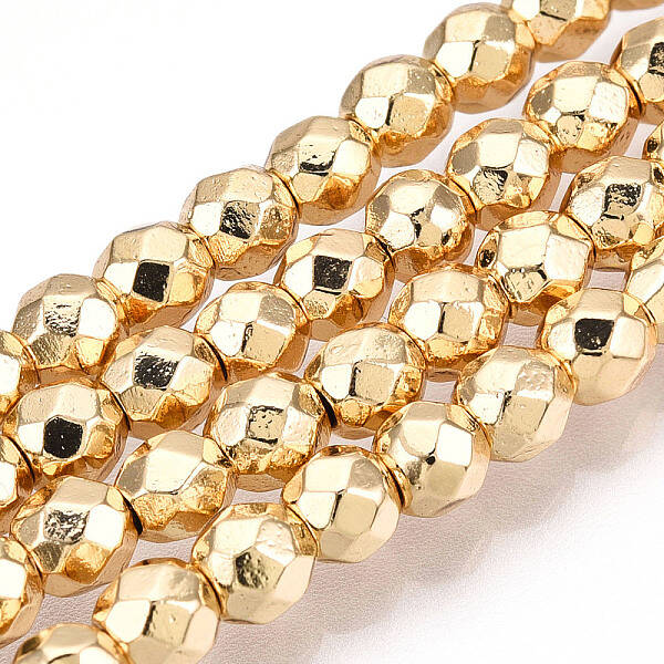 Electroplate Non-magnetic Synthetic Hematite Bead Strands