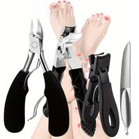Professional Toenail Clipper Set - Stainless Steel, Wide Jaw, Splash-Proof & Easy to Clean - Perfect for Thick Nails, Men, Wo...