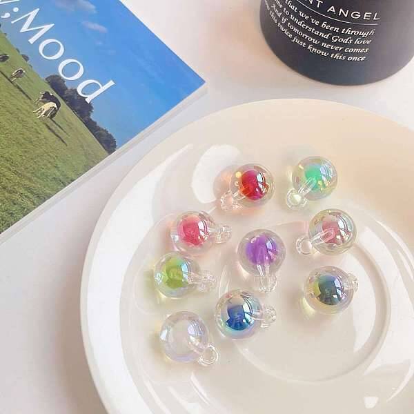 UV Plating Rainbow Iridescent Acrylic Pendants