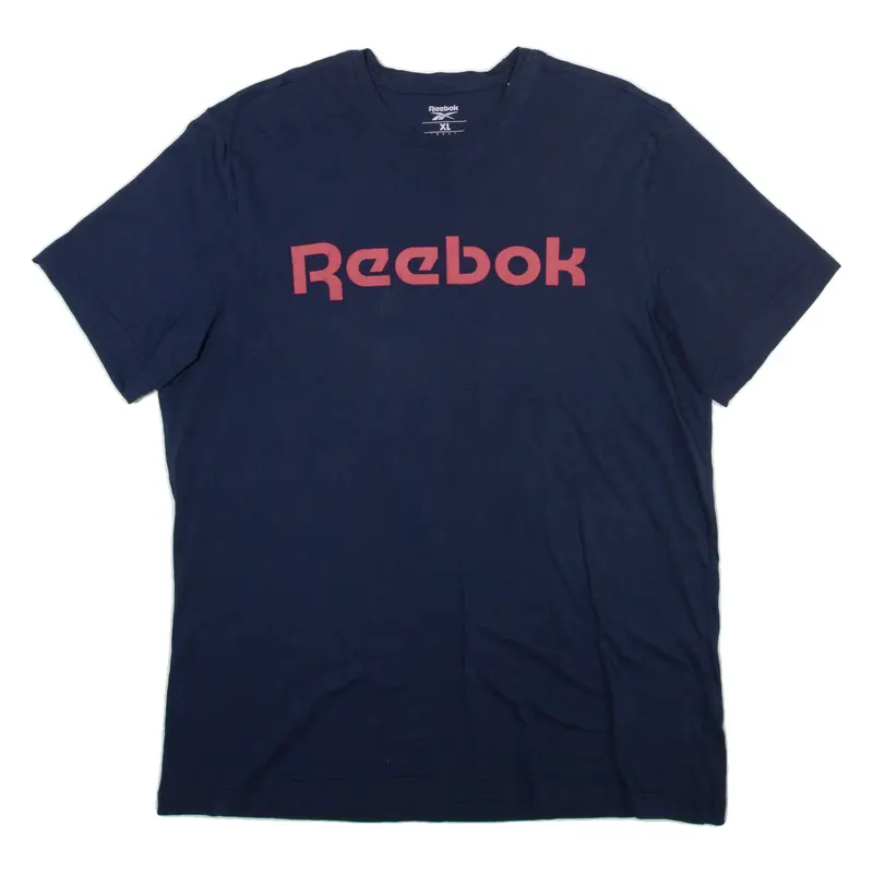 REEBOK Mens T-Shirt Blue Crew Neck XL