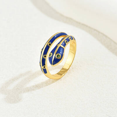 Brass Cubic Zirconia Snake Rings for Women