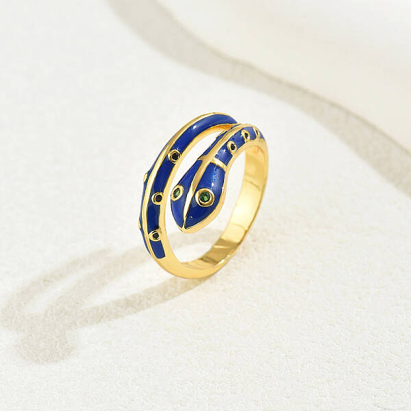 Brass Cubic Zirconia Snake Rings for Women