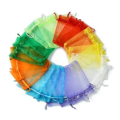 48Pcs 8 Colors Organza Bags Jewellery Storage Pouches Party Wedding Favour Gift Bags