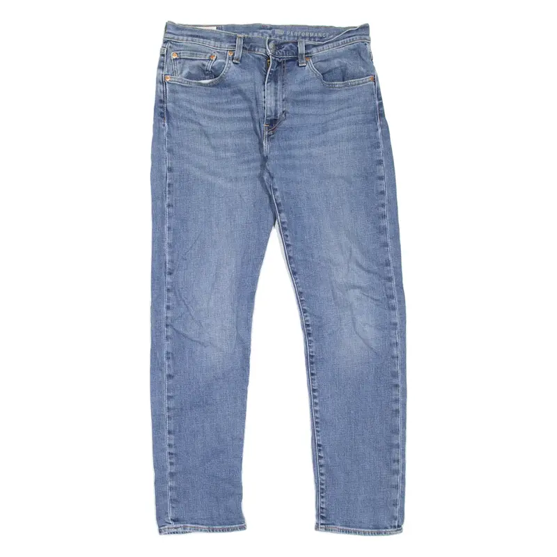 LEVI'S 502 Jeans BIG E Mens Blue Regular Tapered Stone Wash W32 L32