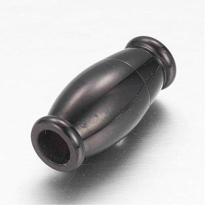 Barrel 304 Stainless Steel Magnetic Clasps with Glue-in Ends
