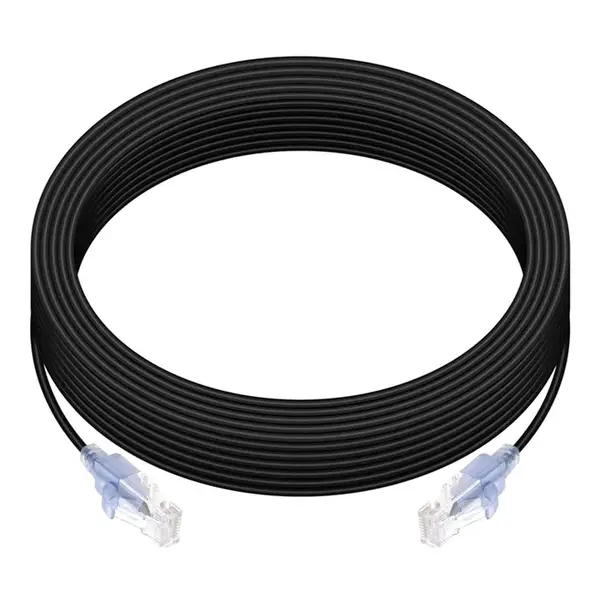 44512 Monoprice Cat6A Ethernet Patch Cable SlimRun UTP 30AWG 10G Pure Bare Copper Snagless RJ45 50ft Black