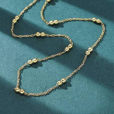 304 Stainless Steel Double Round Rope Chain Necklaces