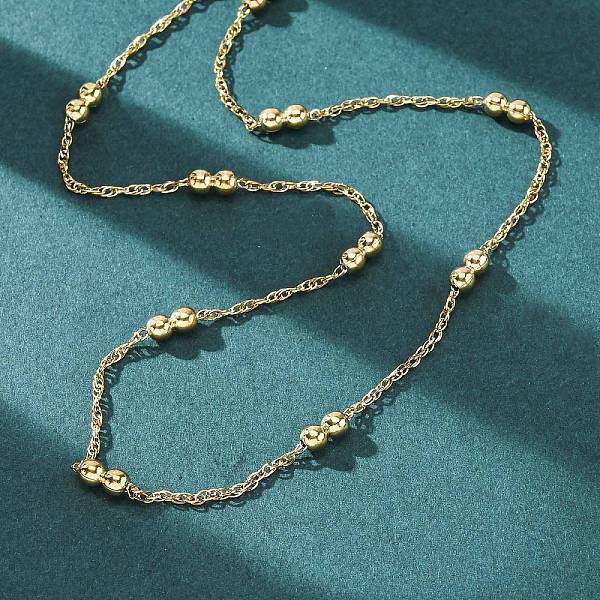 304 Stainless Steel Double Round Rope Chain Necklaces