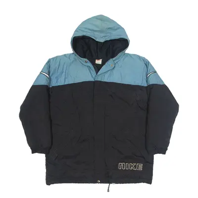 NIKE Insulated Jacket Black Nylon 90s Colourblock Boys L