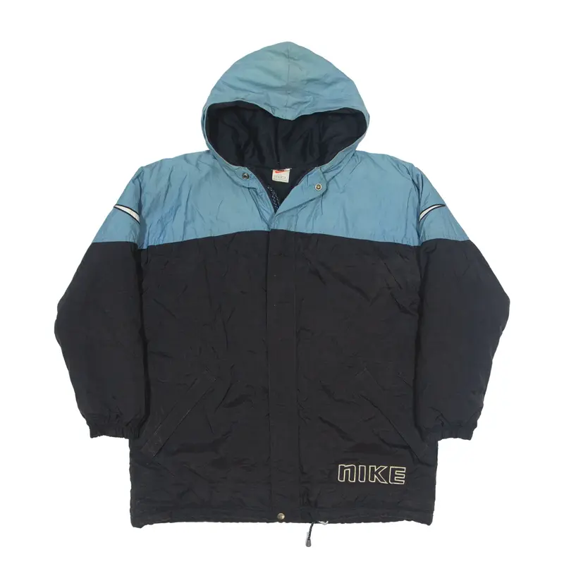 NIKE Insulated Jacket Black Nylon 90s Colourblock Boys L