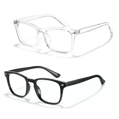 202S Fashion Anti-Blue Light Glasses, Computer/Gaming/TV/Phones Glasses for Women Men, Large Square Frame, Fashion Eye wear