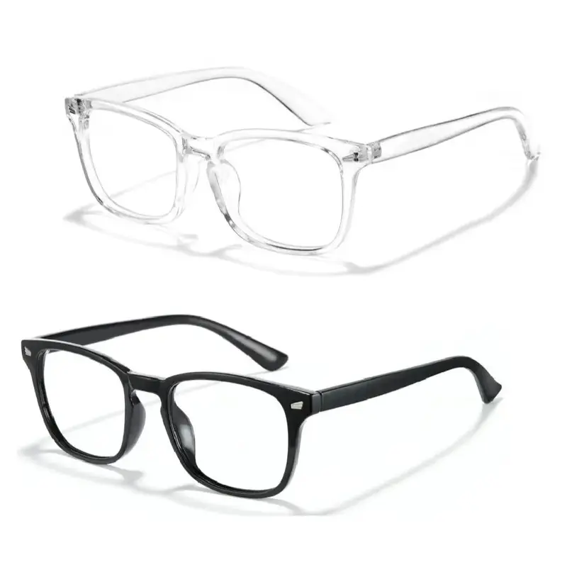 202S Fashion Anti-Blue Light Glasses, Computer/Gaming/TV/Phones Glasses for Women Men, Large Square Frame, Fashion Eye wear