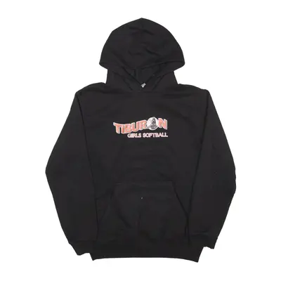 CHAMPION Tiburn Softball USA Hoodie Black Pullover Girls L