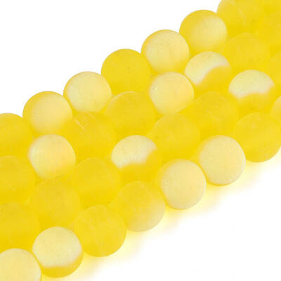 Frosted Transparent Glass Beads Strands