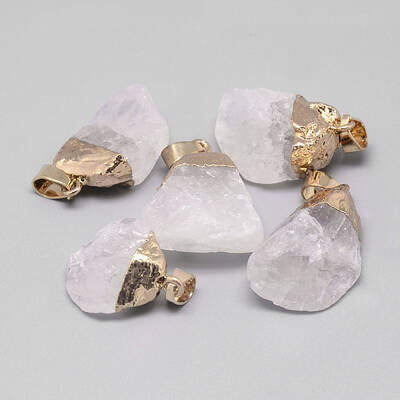 Rough Raw Natural Quartz Crystal Pendants