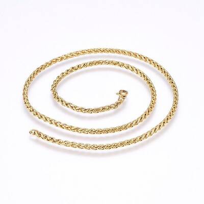 304 Stainless Steel Wheat Chain Necklaces