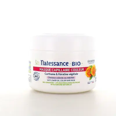Natessance Hair Mask Color - Safflower & Organic Vegetable Keratin Colored Hair, Highlights 200ml