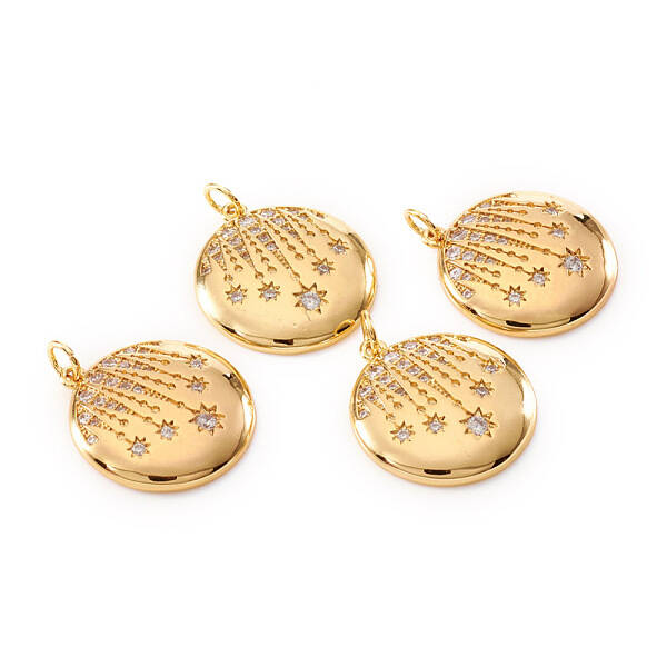 Brass Micro Pave Cubic Zirconia Pendants