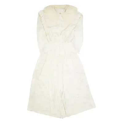 PRIZMS Womens A-Line Dress Cream 90s Crazy Pattern Long Sleeve Long S