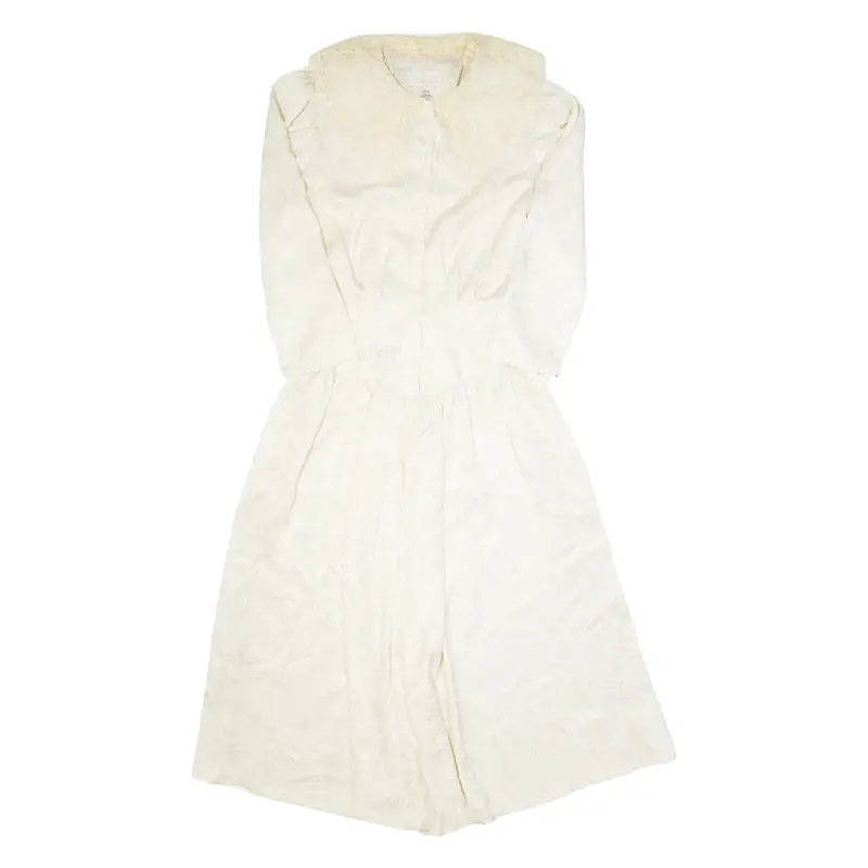 PRIZMS Womens A-Line Dress Cream 90s Crazy Pattern Long Sleeve Long S