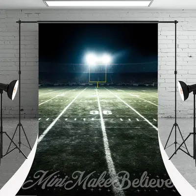 Night Spotlight Football Field Sports Sweep Backdrop - Aperturee
