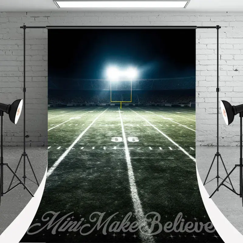 Night Spotlight Football Field Sports Sweep Backdrop - Aperturee