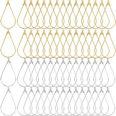 60Pcs 2 Colors Brass Pendants