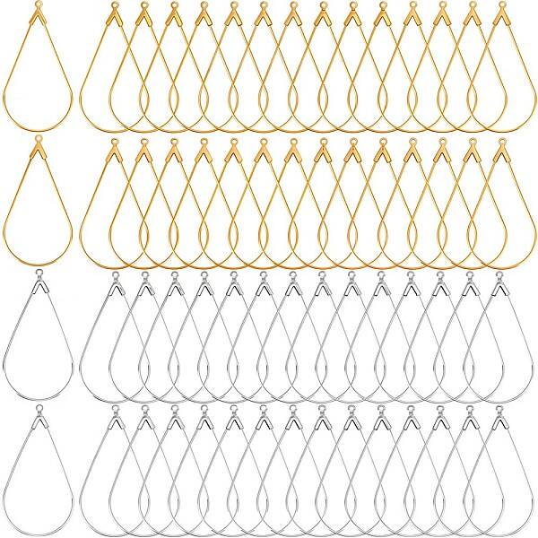 60Pcs 2 Colors Brass Pendants