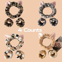 Hair Accessories Set, 3counts/12pcs/set Cute & Soft Plush Hair Band & Wristband, Makeup Tools for Women & Girls