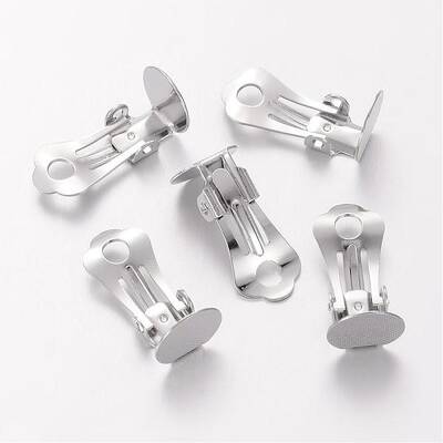 Brass Clip-on Earring Settings
