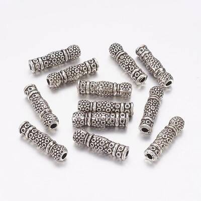 Tibetan Style Alloy Tube Beads
