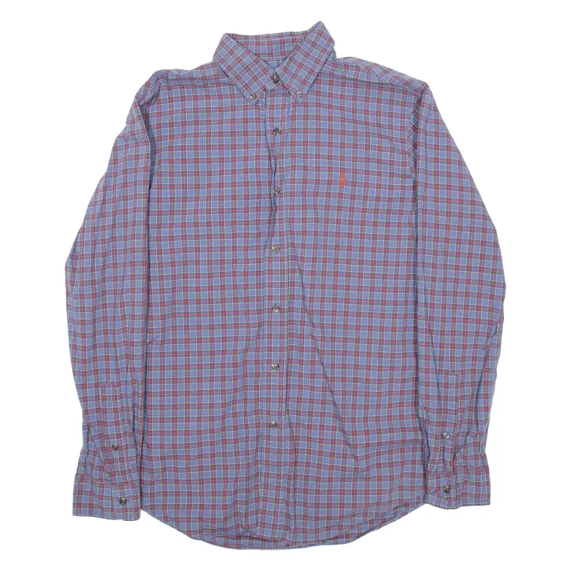 RALPH LAUREN Mens Shirt Blue Check Long Sleeve M