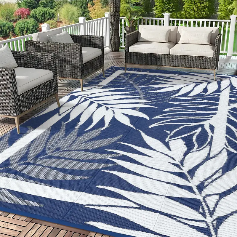 Garvee Reversible Outdoor Waterproof Plastic Rug - Non-Slip, Easy Clean, UV Resistant Patio Mat for Backyard, Garden, Camping...