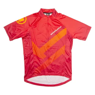 ENDURA Full Zip Cycling Mens Jersey Red High Neck S