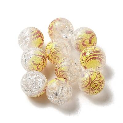 Duotone Spray Painted Crackle Acrylic Beads