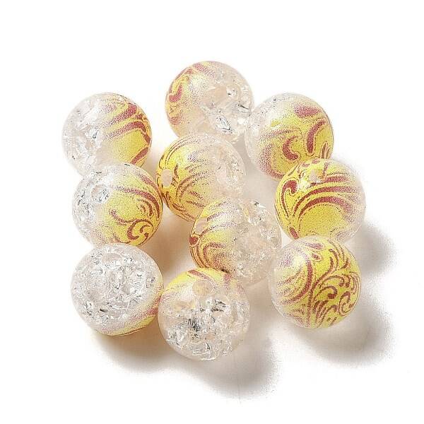 Duotone Spray Painted Crackle Acrylic Beads