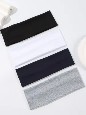 2024 Summer Simple Plain Wide Elastic Hair Band As Gift, Casual Versatile Sports Hair Band for Yoga Wear, Running, Hair Acces...