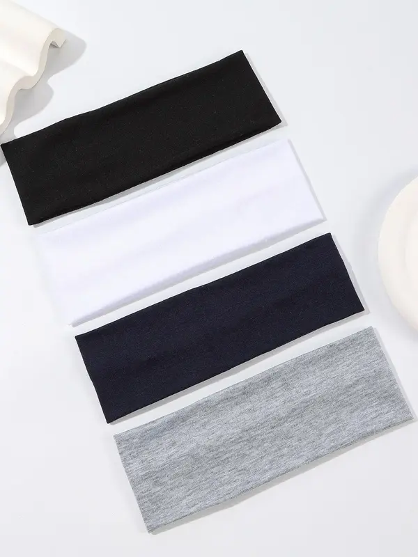 2024 Summer Simple Plain Wide Elastic Hair Band As Gift, Casual Versatile Sports Hair Band for Yoga Wear, Running, Hair Acces...